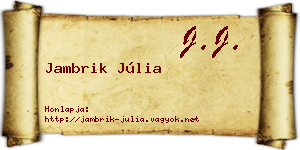 Jambrik Júlia névjegykártya